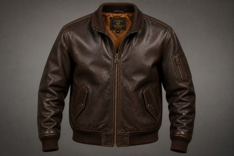leather bomber jacket men