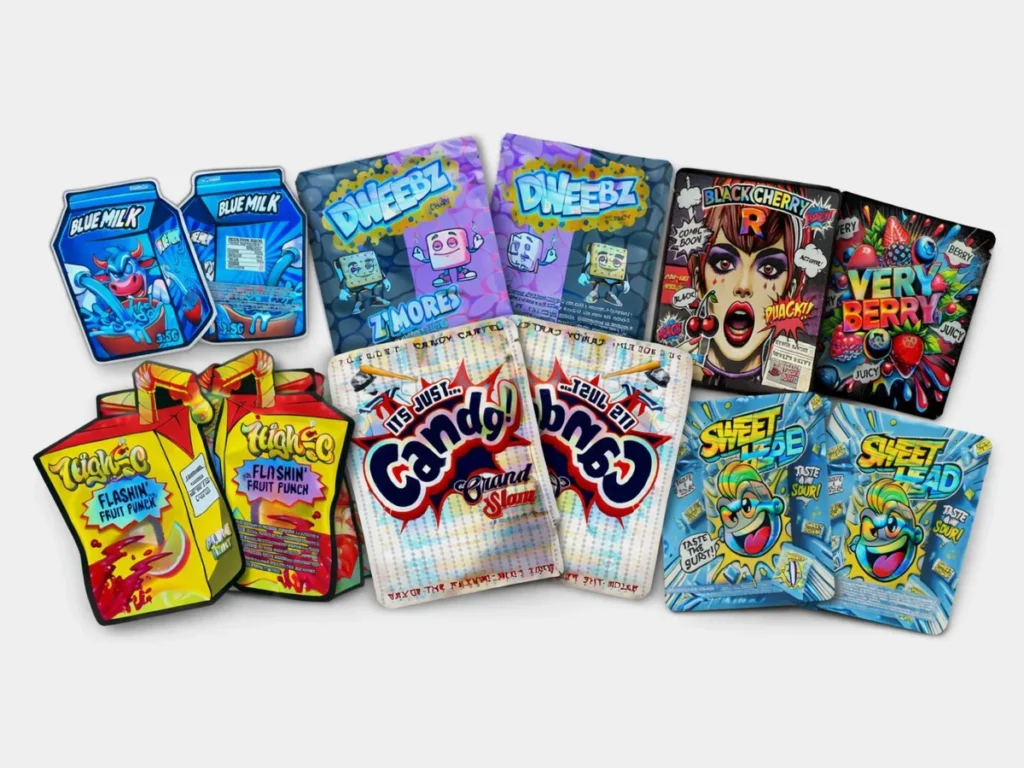 Edible Mylar bags for cannabis infused gummies packaging