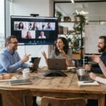 small business team using hosted phone system UK