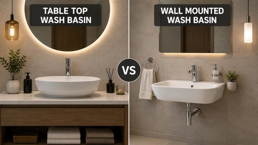 table top vs wall mounted wash basin