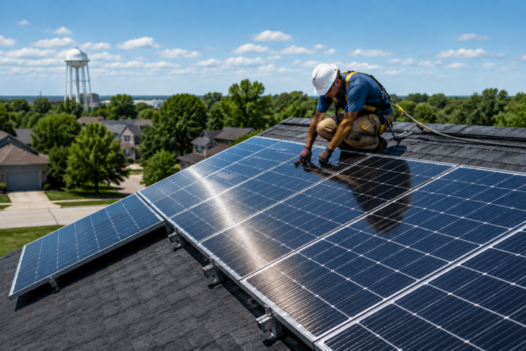 solar installation in Cedar Falls, Iowa