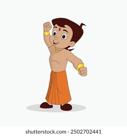 Chota Bheem's main character in orange dhoti
