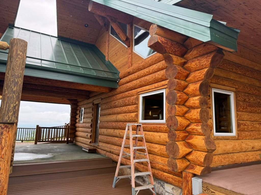 log house damage