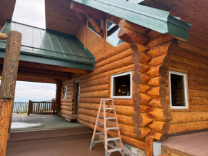 log house damage