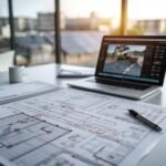 lucid-origin_A_professional_photorealistic_image_of_an_engineer_s_desk_with_detailed_solar_pa-0