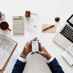 Flat lay of business concept