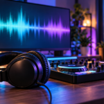 Neon EDM Studio Listening Desk