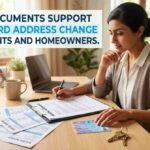 Tenant and homeowner documents laid out for a PAN card address change