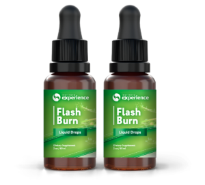 Flash Burn dietary supplement bottle with product label