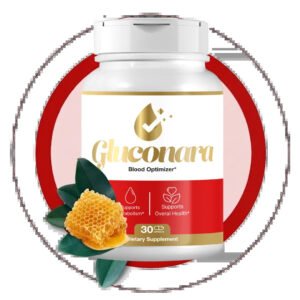 Gluconara dietary supplement bottle with botanical formula and 30 capsules
