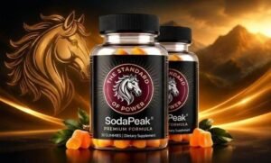 SodaPeak supplement product packaging featured in an educational 2026 review covering advertised ingredients, product claims, website verification, and safety considerations.