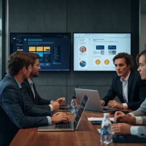 lucid-origin_Realistic_business_consultation_between_senior_software_consultants_and_company_-0