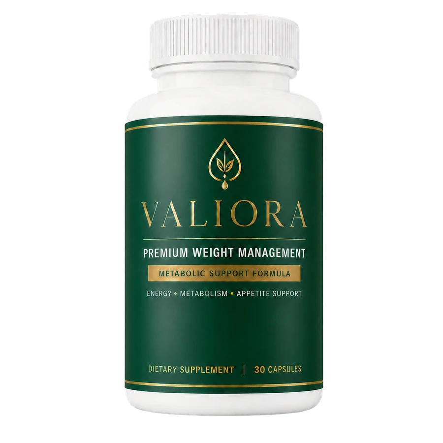 Valiora supplement bottle featured in a 2026 educational review of advertised ingredients, product claims, and safety considerations.